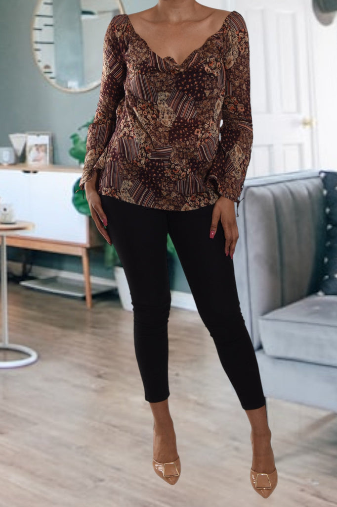 Brown Chiffon Blouse - StylePhase SA