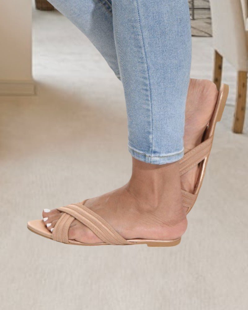 Brown Criss Cross Sandals - StylePhase SA