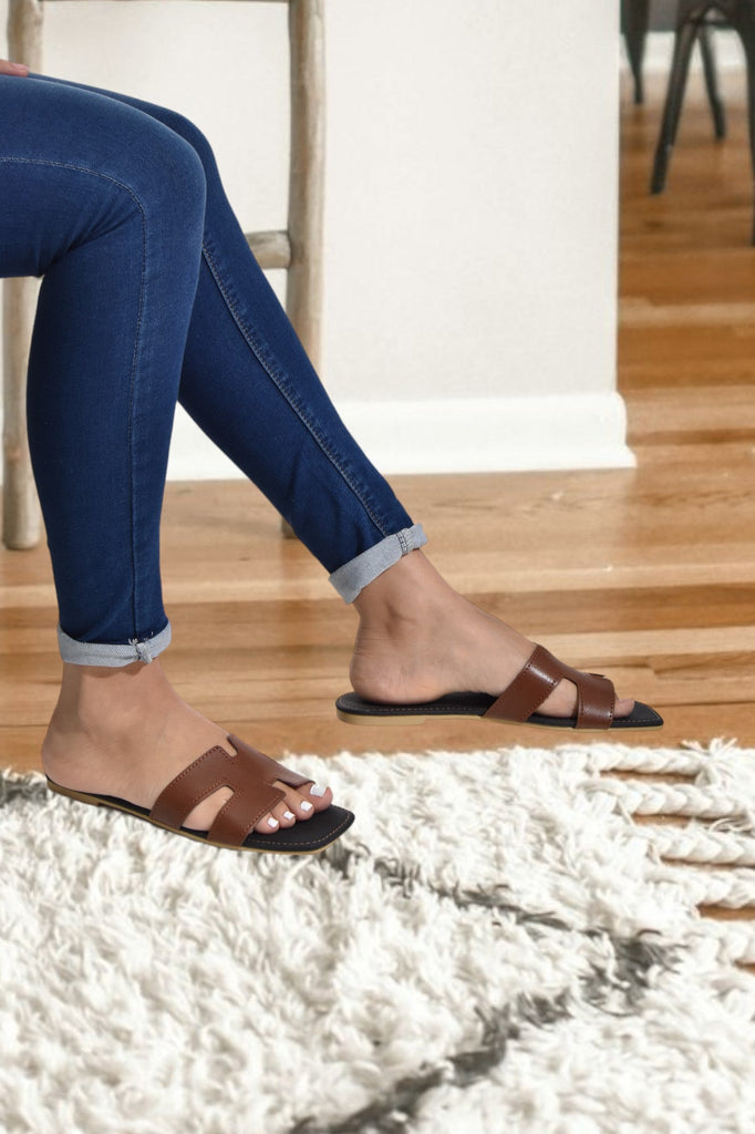 Brown Cut Out Sandal - StylePhase SA