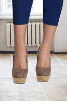 Brown Diamante Platform Heel - StylePhase SA