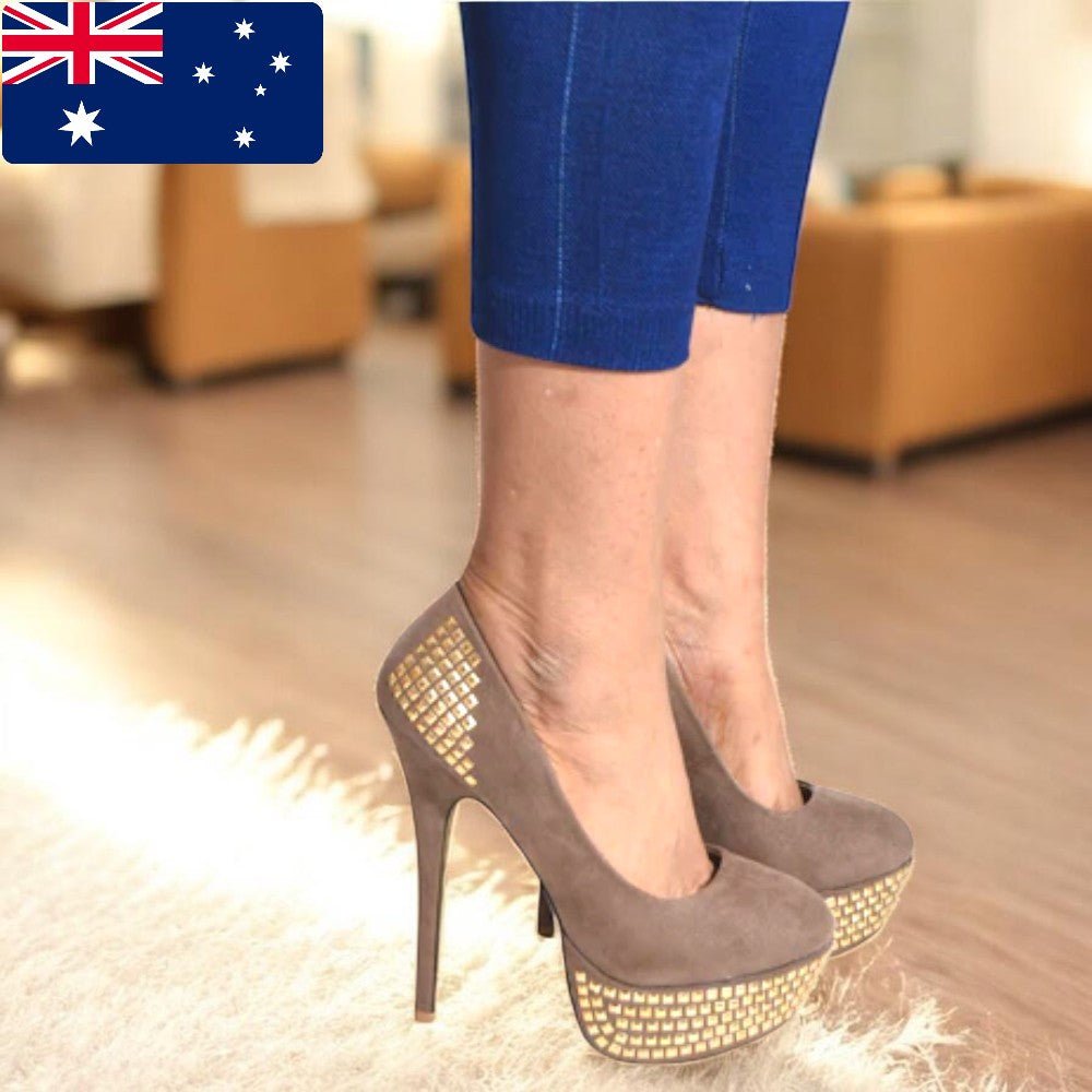 Brown Diamante Platform Heel - StylePhase SA