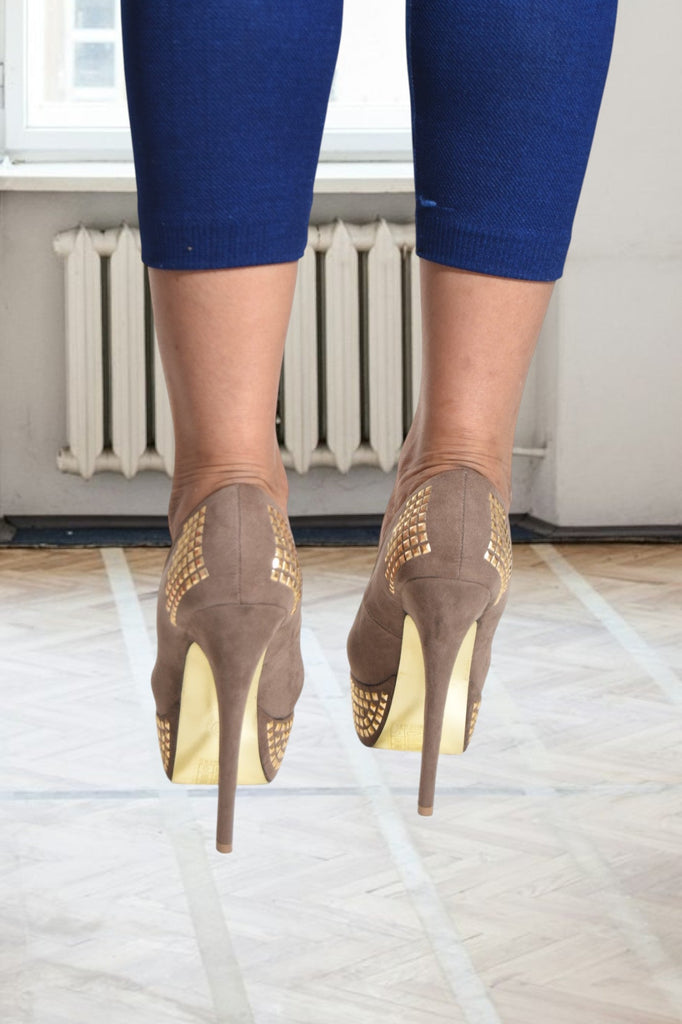 Brown Diamante Platform Heel - StylePhase SA