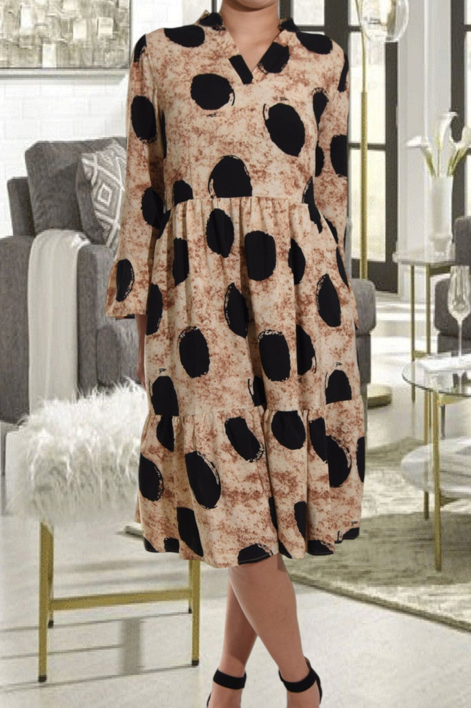 Brown Polka Dot Ruffle Dress - StylePhase SA