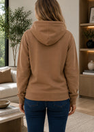 Brown Printed Fleece Hoody Top - Rumours - StylePhase SA
