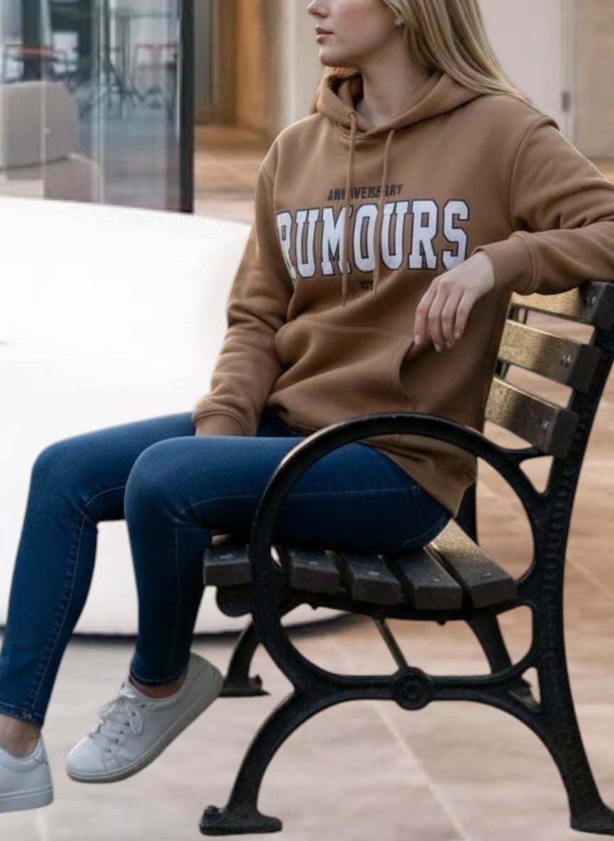 Brown Printed Fleece Hoody Top - Rumours - StylePhase SA