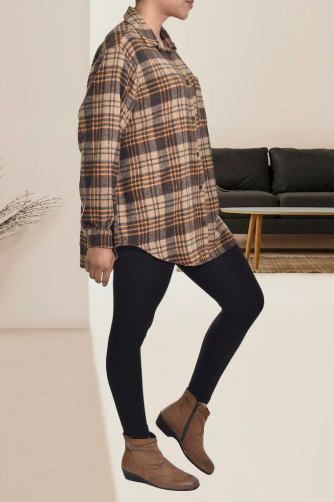 Brown Two Tone Flannel Shirt - StylePhase SA