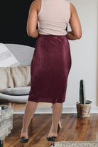 Burgundy Plisse Midi Skirt - StylePhase SA