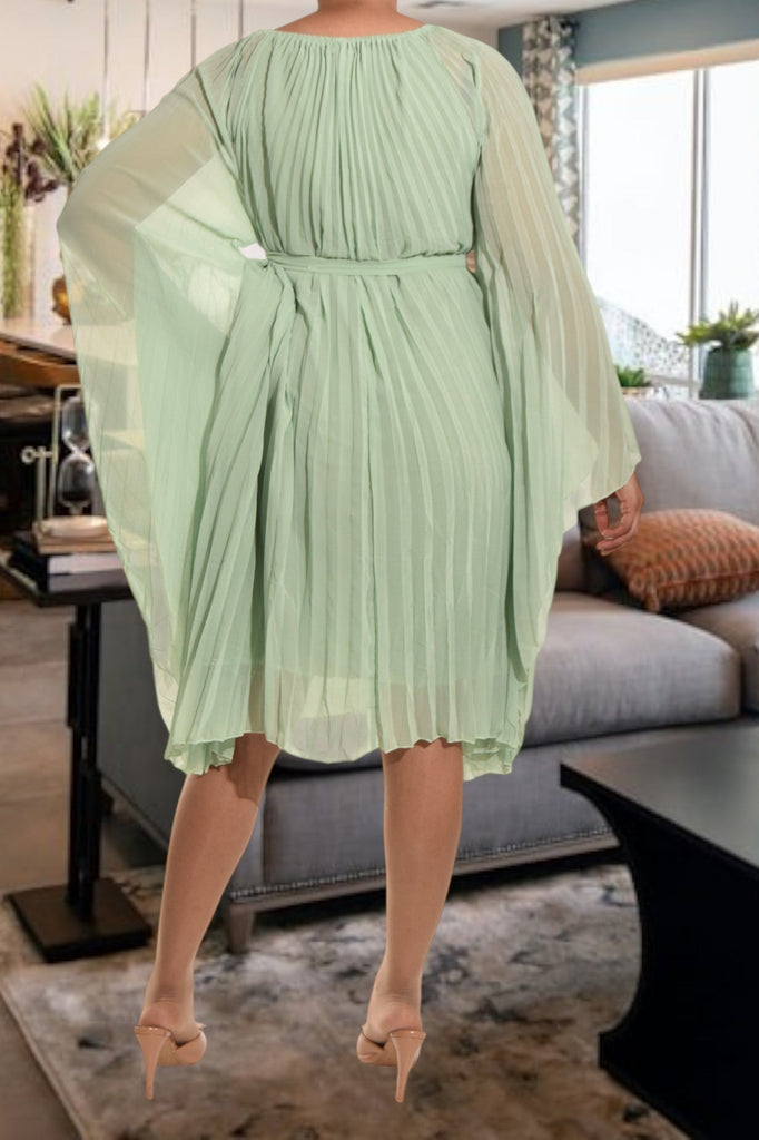 Butterfly Pleated Mint Dress - StylePhase SA