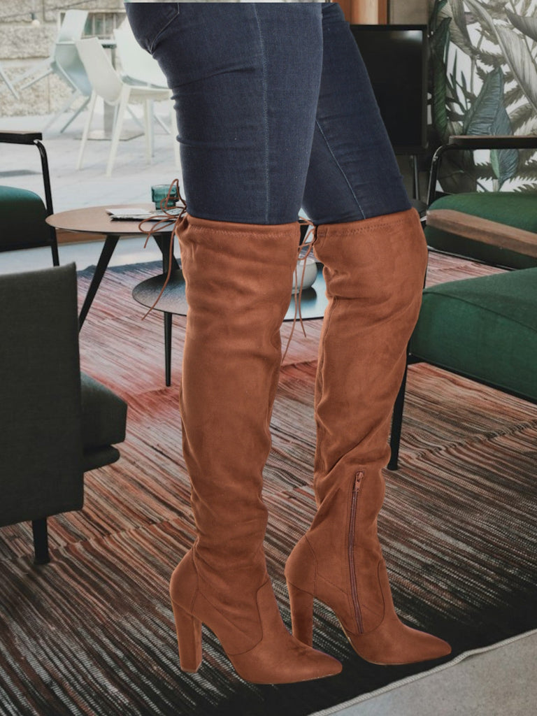 Cara Chestnut Brown Boots - StylePhase SA
