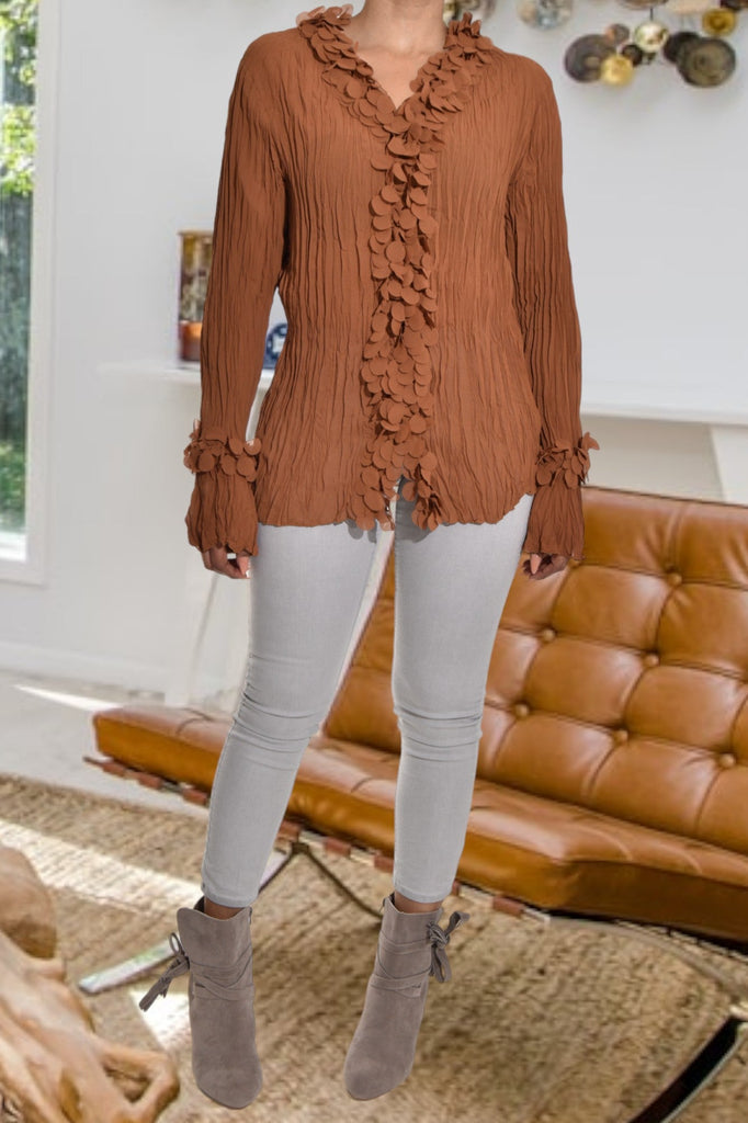 Caramel Fit And Flare Top - StylePhase SA