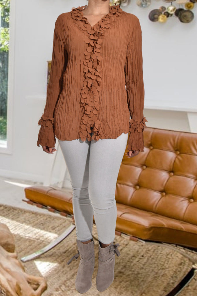 Caramel Fit And Flare Top - StylePhase SA