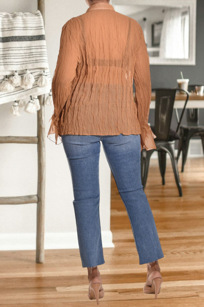 Caramel Front Ruffle Top - StylePhase SA