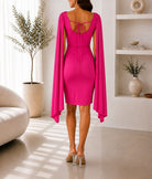Cerise Cape Sleeve Mini Dress- New Feeling - StylePhase SA