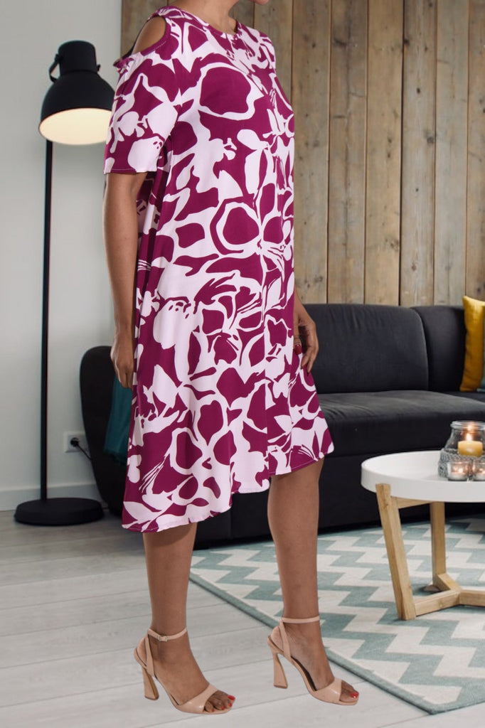 Cerise Floral Tunic Pocket Dress - StylePhase SA