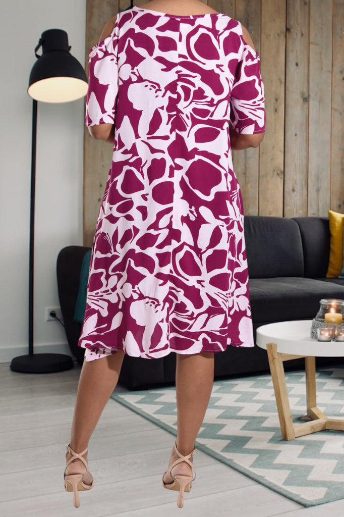 Cerise Floral Tunic Pocket Dress - StylePhase SA