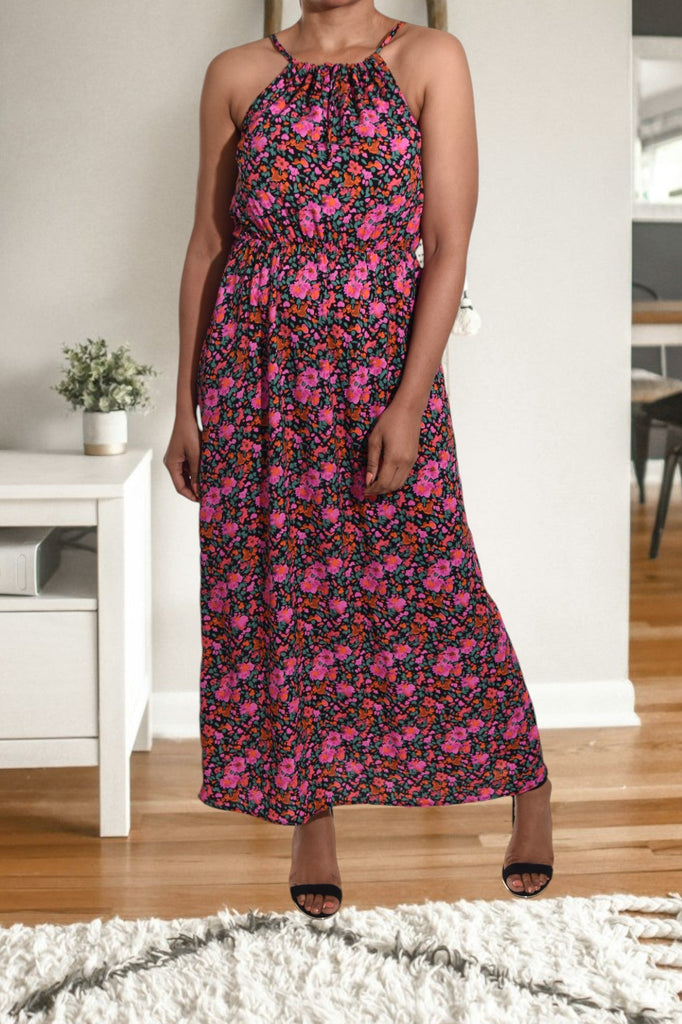 Cerise Flower Strappy Dress - StylePhase SA