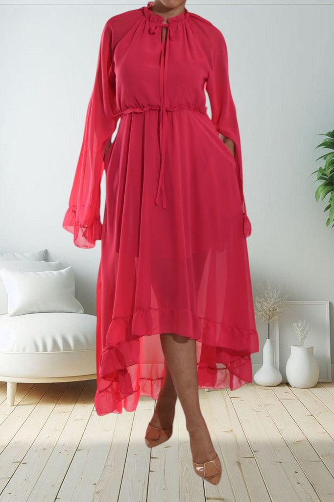 Cerise Lined Maxi Dress - StylePhase SA