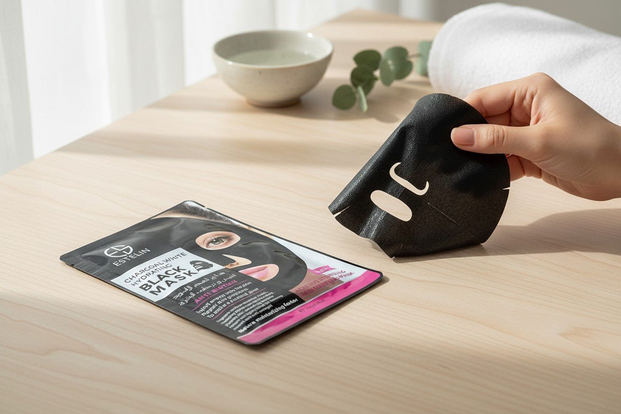 Charcoal Black Face Mask Sheets - StylePhase SA