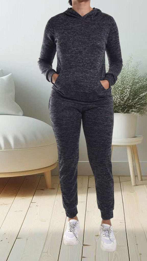 Charcoal Kangaroo Pocket Tracksuit Set - StylePhase SA