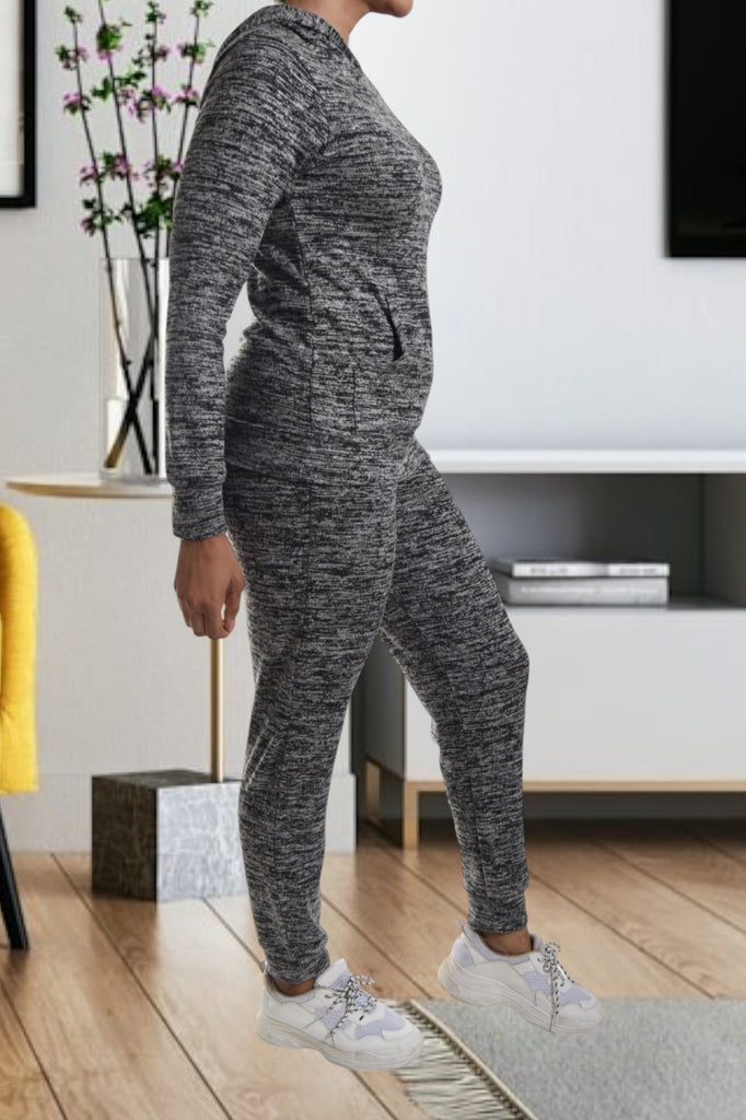 Charcoal Kangaroo Pocket Tracksuit Set - StylePhase SA