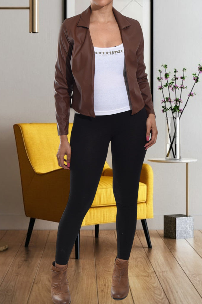 Choc Brown Crop Jacket - StylePhase SA