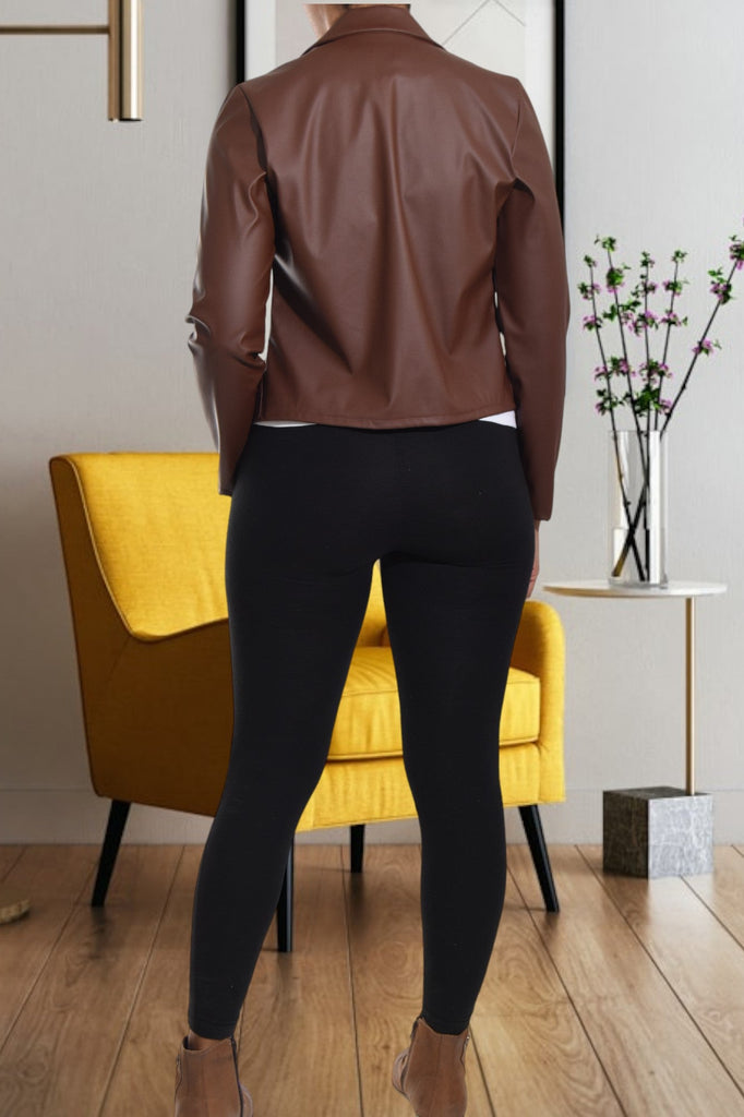 Choc Brown Crop Jacket - StylePhase SA