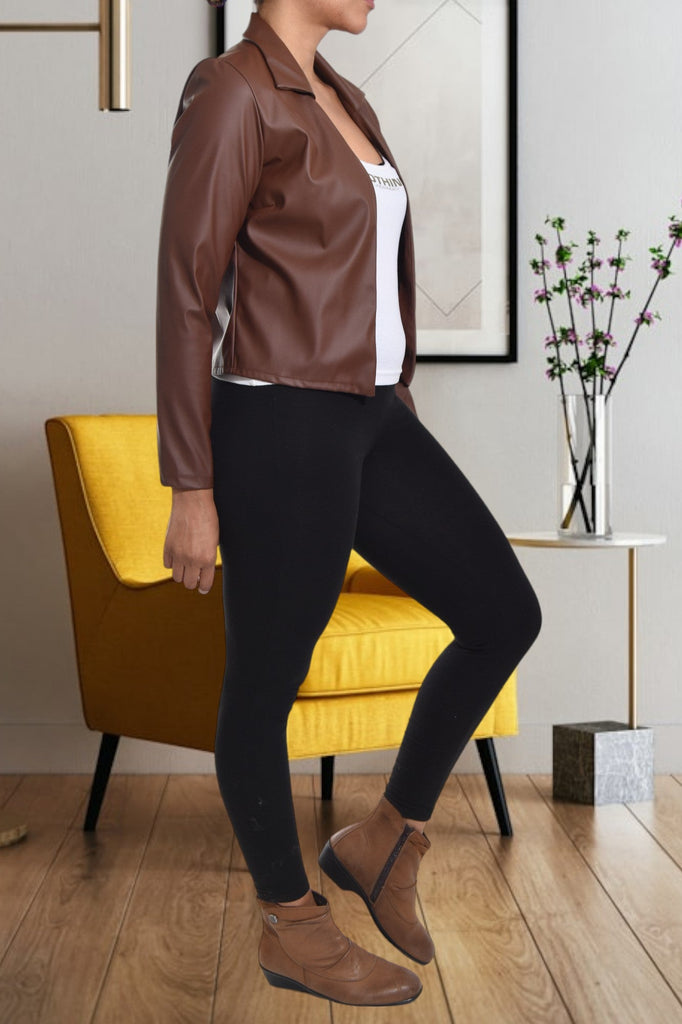 Choc Brown Crop Jacket - StylePhase SA