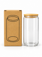 Clear glass drinking cup feature details