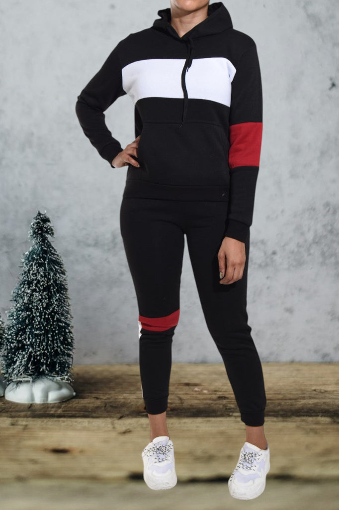 Color Block Black Cuff Tracksuit - StylePhase SA