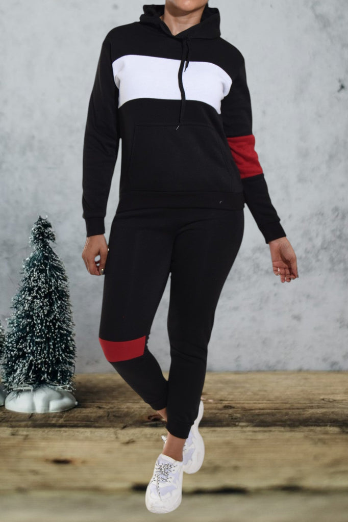 Color Block Black Cuff Tracksuit - StylePhase SA