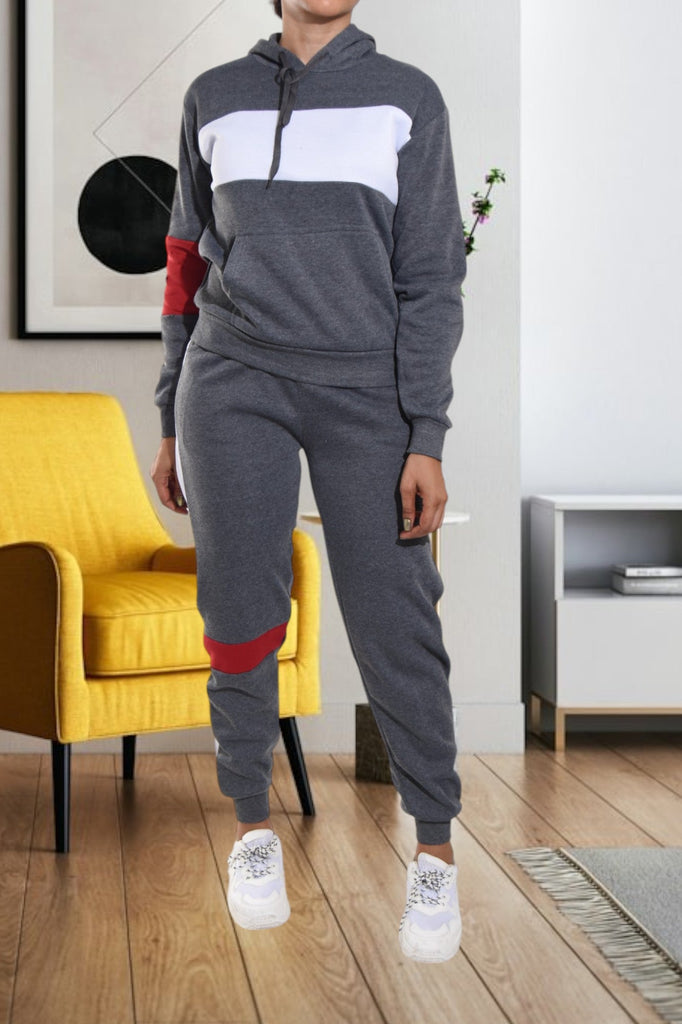 Color Block Grey Cuff Tracksuit - StylePhase SA