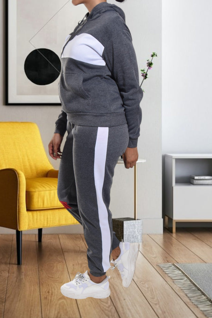 Color Block Grey Cuff Tracksuit - StylePhase SA