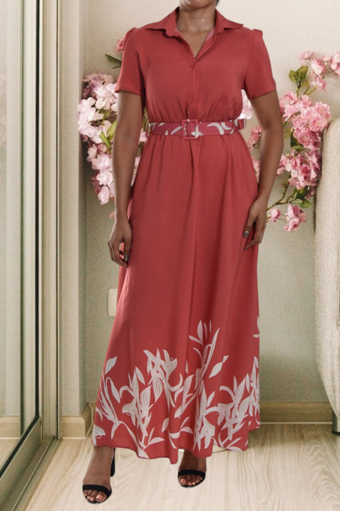 Coral Collar Maxi Dress - StylePhase SA