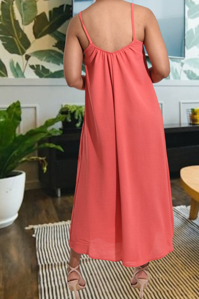 Coral Strappy Maxi Dress - StylePhase SA