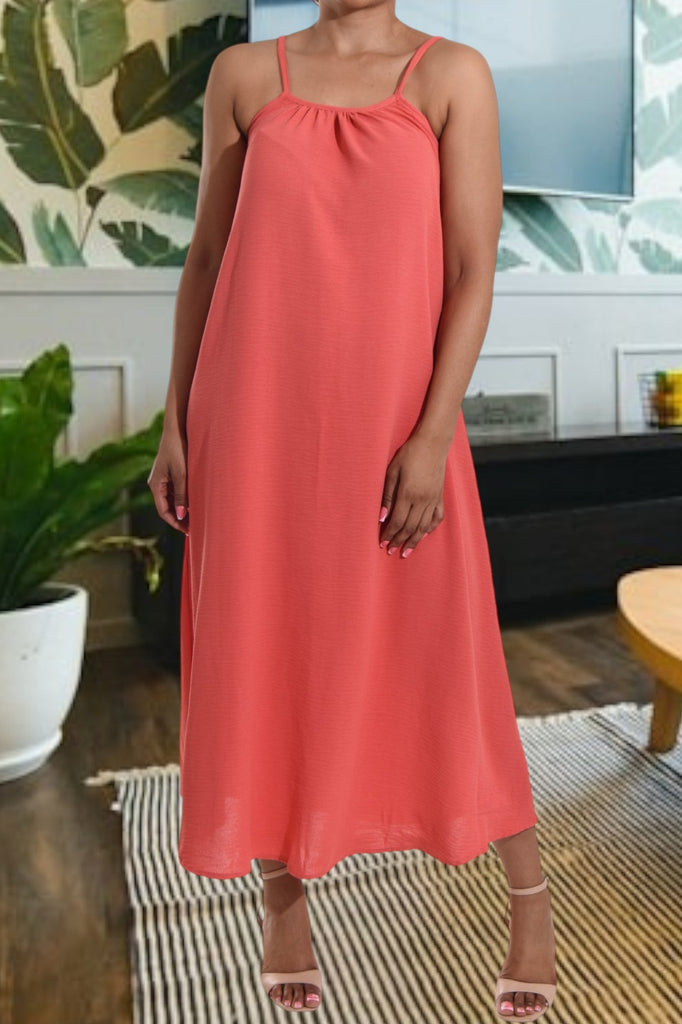 Coral Strappy Maxi Dress - StylePhase SA