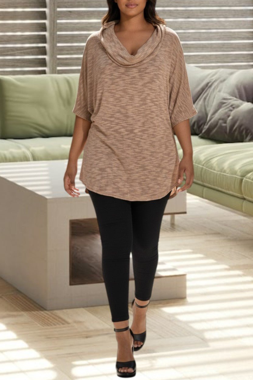 Cowl Neck Brown Jersey - StylePhase SA