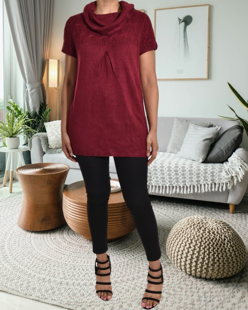 Cowl Neck Maroon Top - StylePhase SA