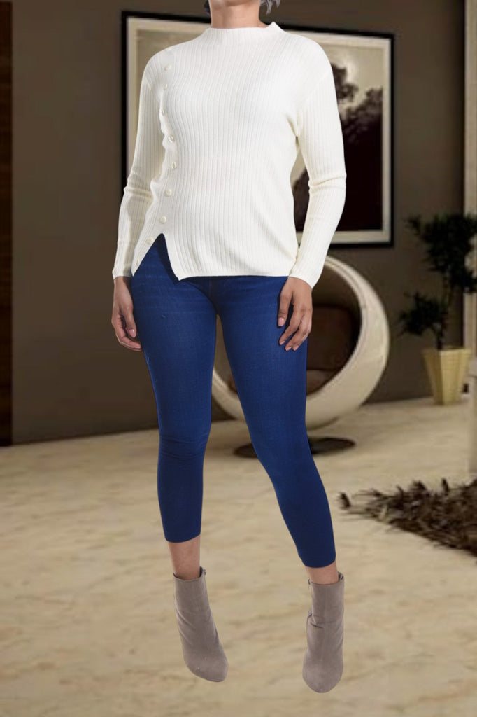 Cream Cut Out Jersey Top - StylePhase SA