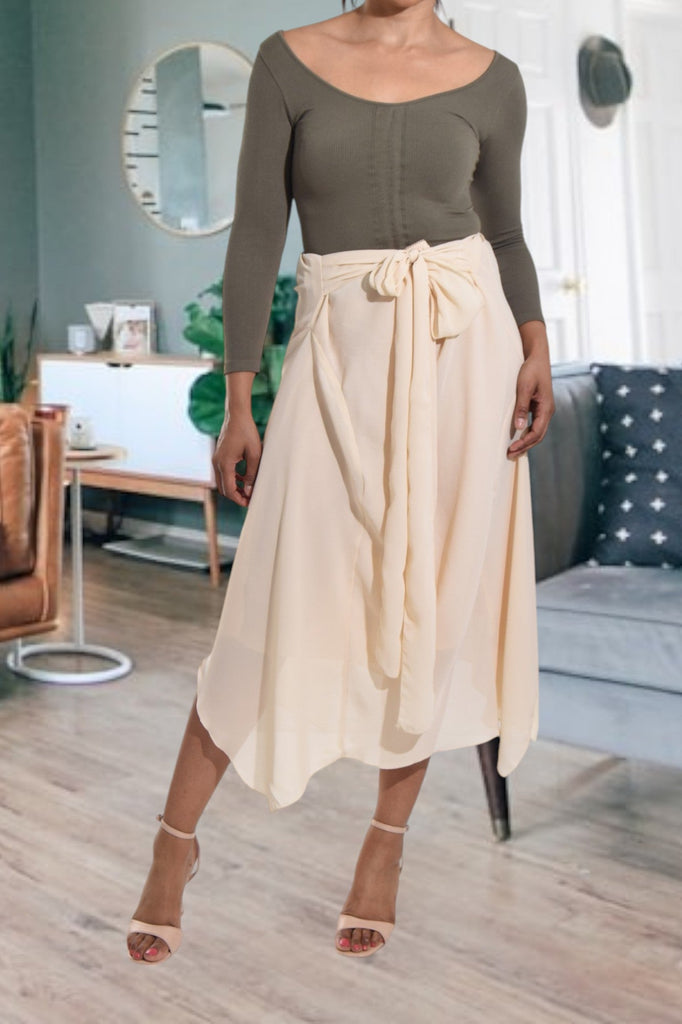 Cream High Low Skirt - StylePhase SA