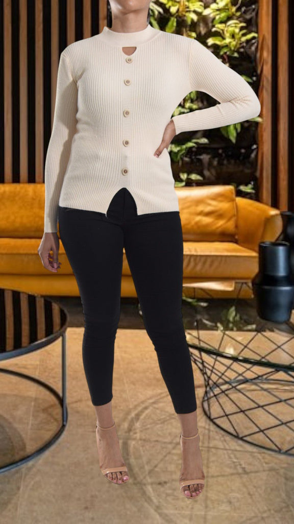 Cream Peep hole Top - StylePhase SA