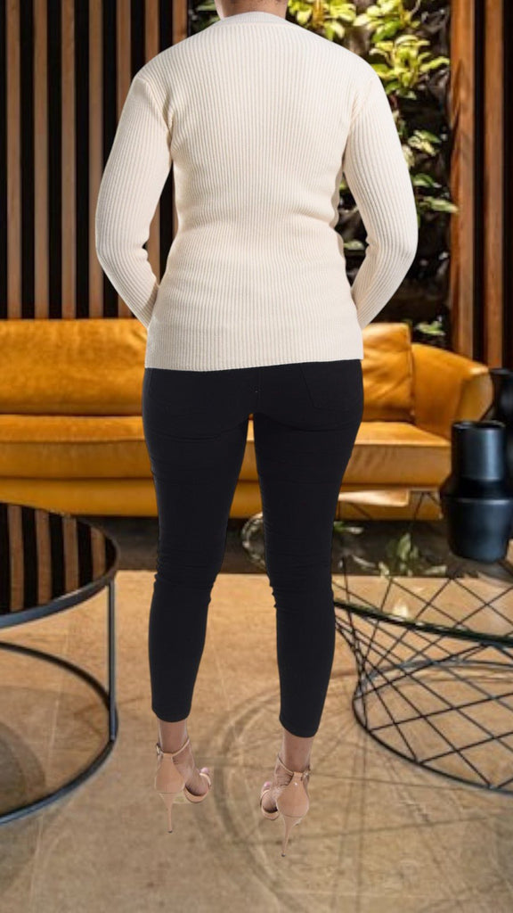 Cream Peep hole Top - StylePhase SA