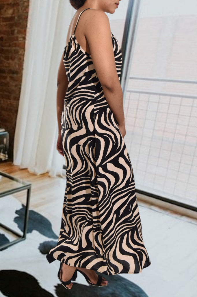 Cream Printed Strappy Maxi Dress - StylePhase SA