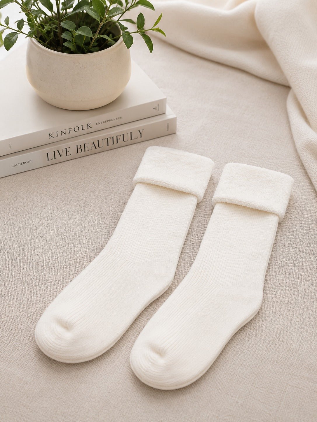 Cream Rib 2 pairs Socks - StylePhase SA