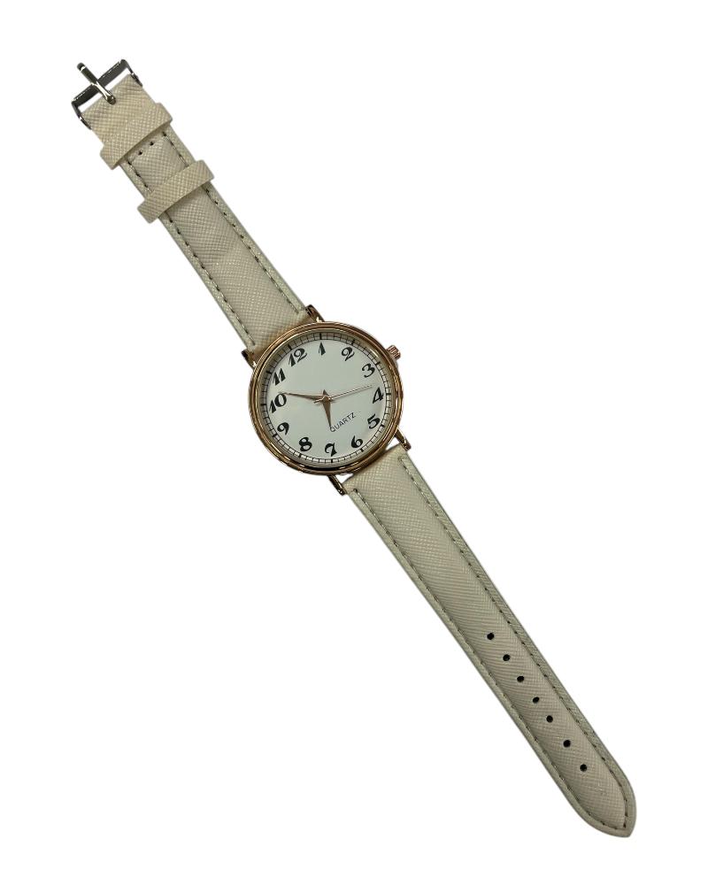Cream Textured PU Strap Watch - StylePhase SA