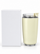 Cream travel bottle with clear flip-top lid and white gift box