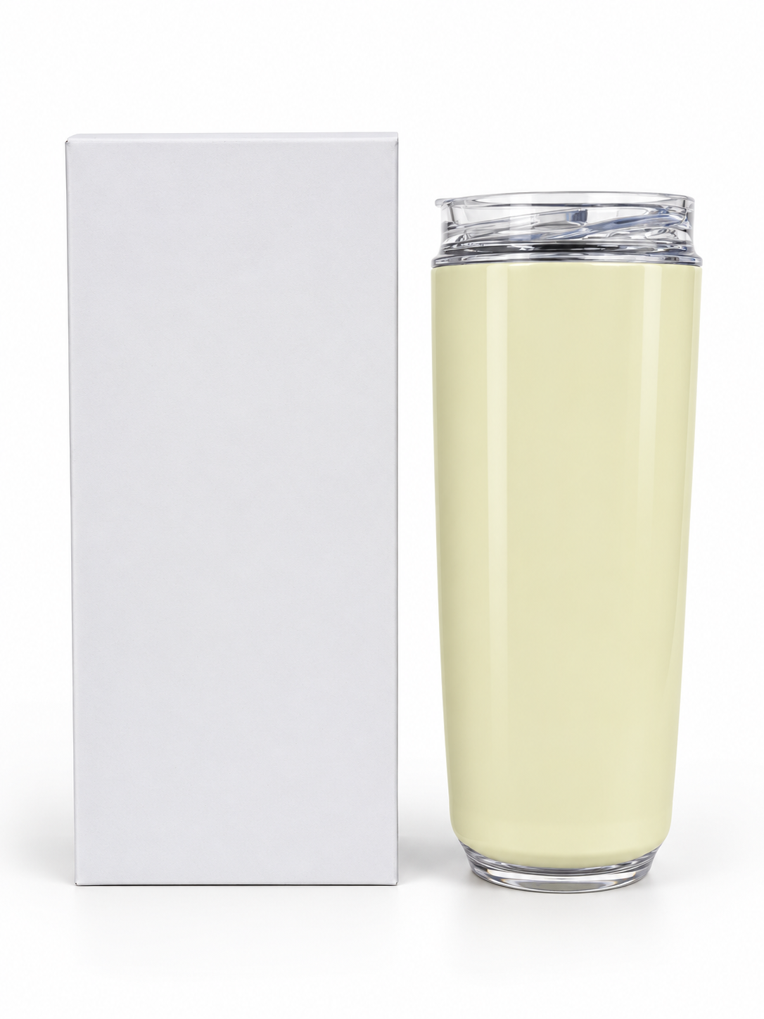 Cream travel bottle with clear lid and white gift box