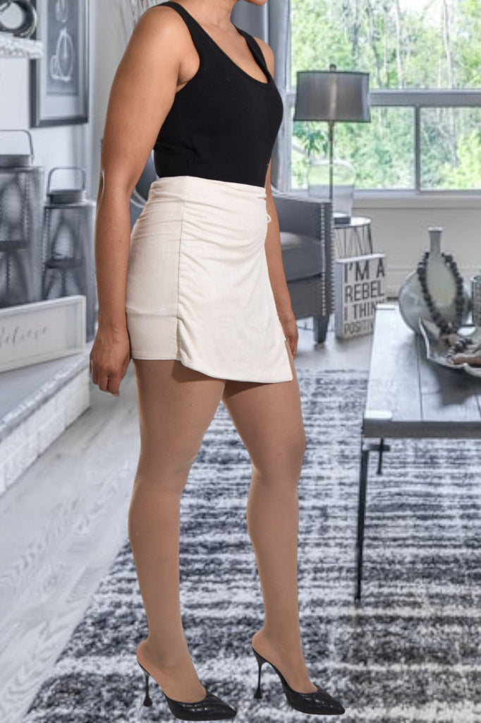 Cream Wrap Mini Skirt - StylePhase SA