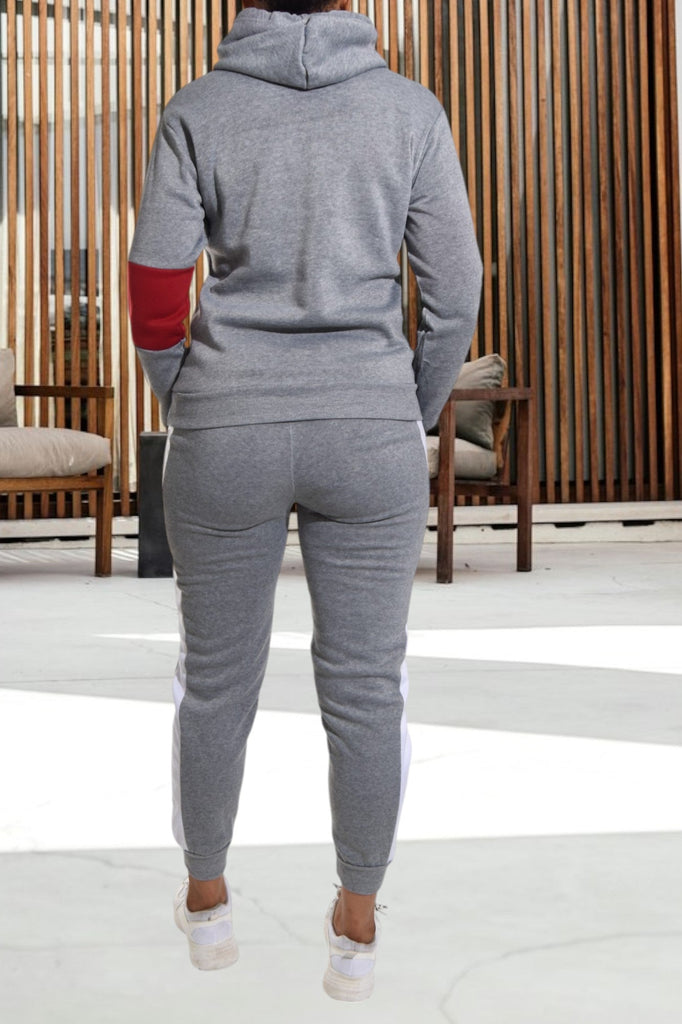 Cuffed Grey Color Block Tracksuit - StylePhase SA