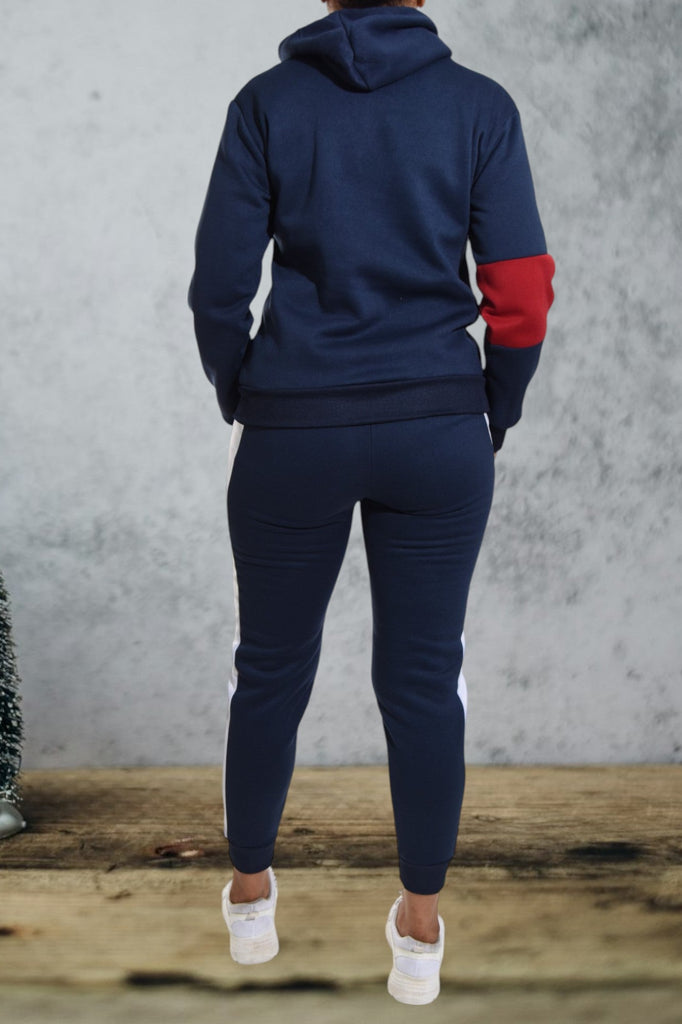 Cuffed Navy Color Block Tracksuit - StylePhase SA