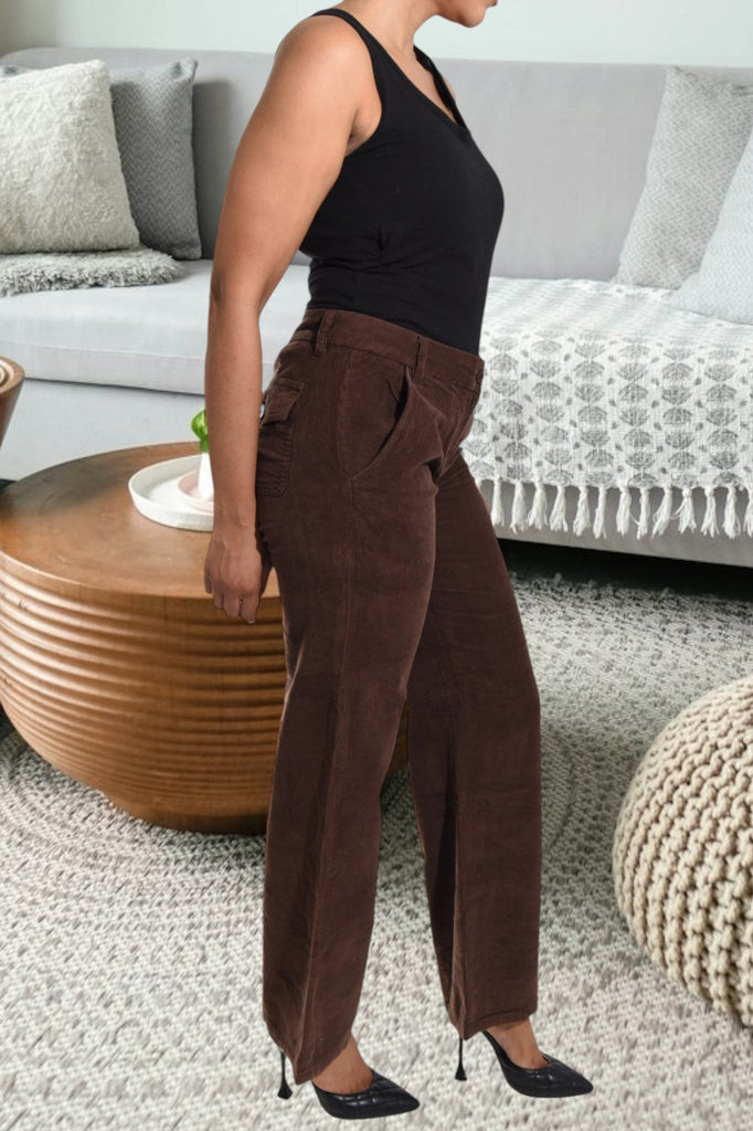 Dark Brown Corduroy Pants - StylePhase SA